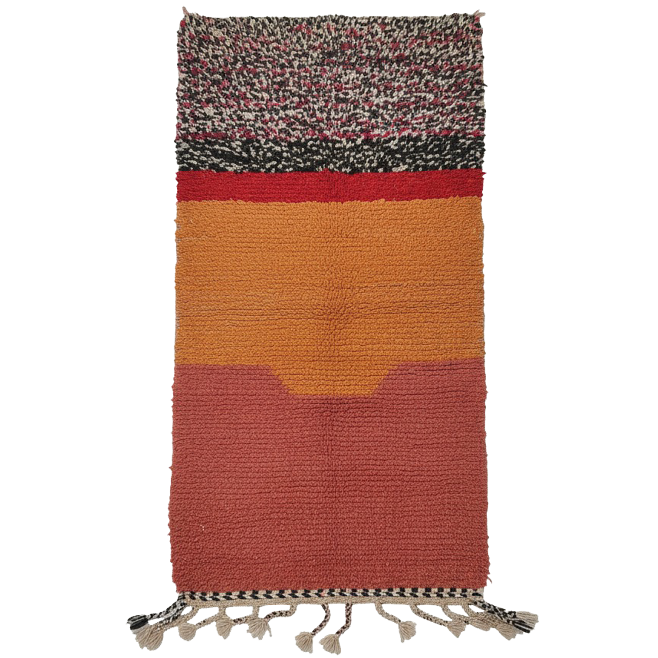 Handmade Moroccan Wool Runner Rug – Colorful area rug with Pink, Orange, Red & Black pattern - Hallway Rug | 2.3 x 5.9 ft (0.7 x 1.8 m)