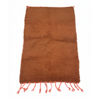 Handcrafted Moroccan Berber Rug – Rust & Coral High-Pile Wool | 3.9’ × 6’ (120 × 185 cm) | Plush Accent Rug