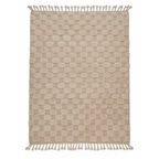 Handmade Beige/White Area Rug – 5.6’ × 8.66’ (172 × 264 cm) | Moroccan hand Tufted  Checkered Rug for living room | Boho Bedroom rugs & Scandinavian Decor Carpet