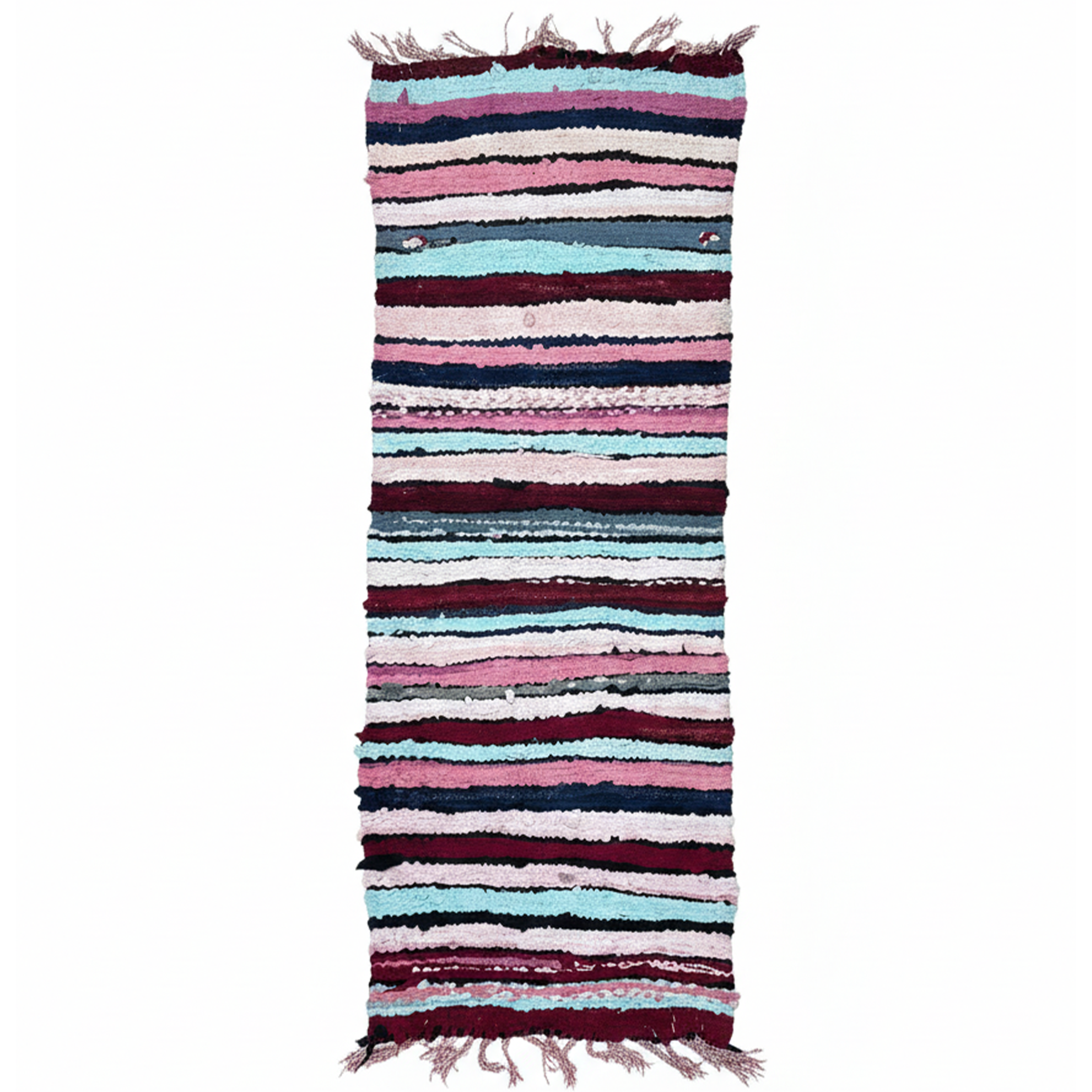Colorful Moroccan Carpet, Boucharouite Runner Rug – Handmade Boho Renner Rugs | 2.5 x 7.7 ft (0.75 x 2.35 m) | Vibrant Hallway Rug & Bedroom Décor