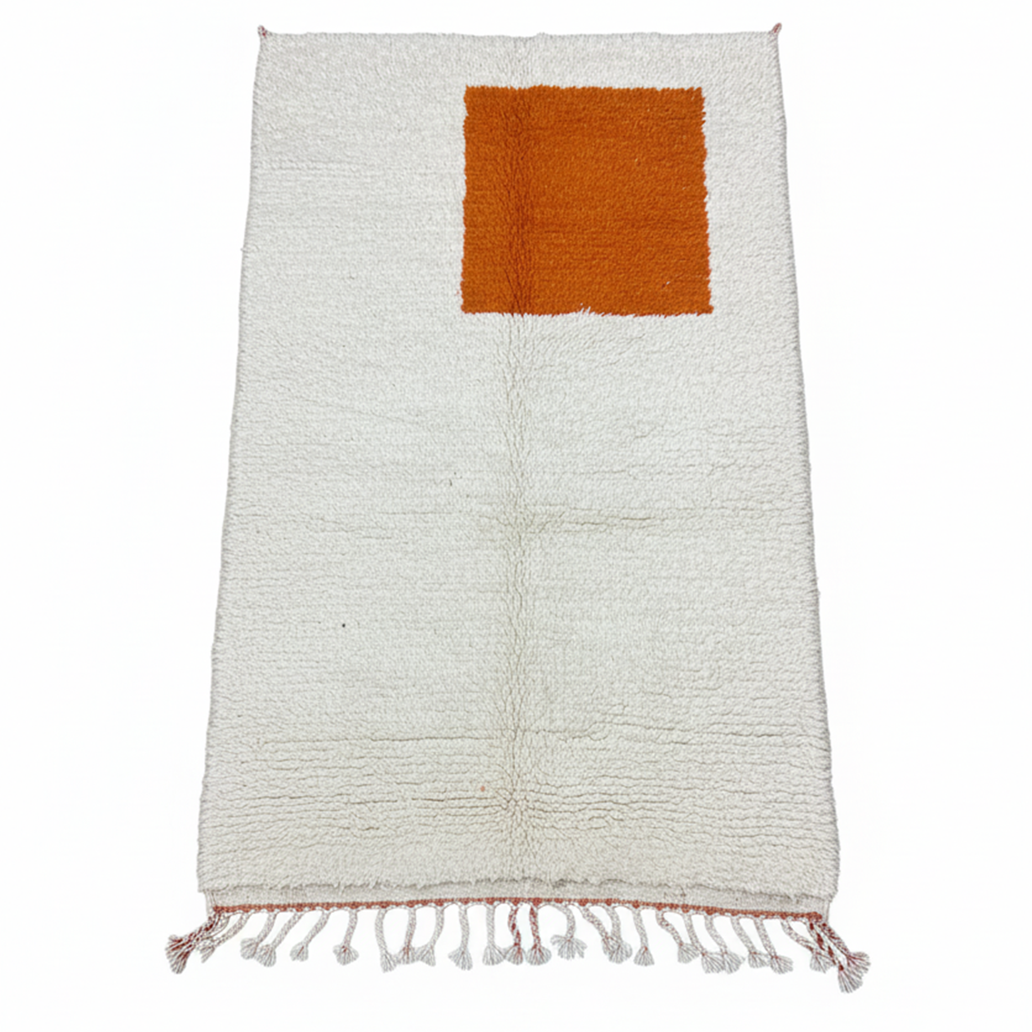 Handcrafted Moroccan Beni Ourain Rug – Minimalist Abstract Design | 4.9’ × 8.2’ (150 × 250 cm) | Modern Boho Statement