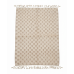 Perfect Rug for Living Room – White cream Checkered Carpet | Area rug 4.6’ × 6.7’ (140 × 205 cm) Neutral Beige & Cream | Boho Rugs , Scandinavian & Minimalist bedroom Rug