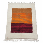 Handwoven Orange/Red Area Rug – Moroccan Luxury Berber Rug 6.5’ × 8.2’ (182 × 250 cm) | Medium-Pile Wool Rug, Orange Room Rug | Desert Sunset Design