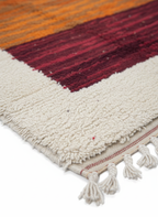 Handwoven Orange/Red Area Rug – Moroccan Luxury Berber Rug 6.5’ × 8.2’ (182 × 250 cm) | Medium-Pile Wool Rug, Orange Room Rug | Desert Sunset Design