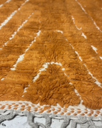 Handcrafted Moroccan Geometric Rug – Terracotta & Cream | 4’ × 6’ (120 × 180 cm) | Modern Boho Accent