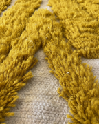 Handcrafted Moroccan-Style Area Rug – Mustard Yellow & Cream Geometric Design | 4’ × 6’ (120 × 180 cm) | Modern Boho Accent Rug