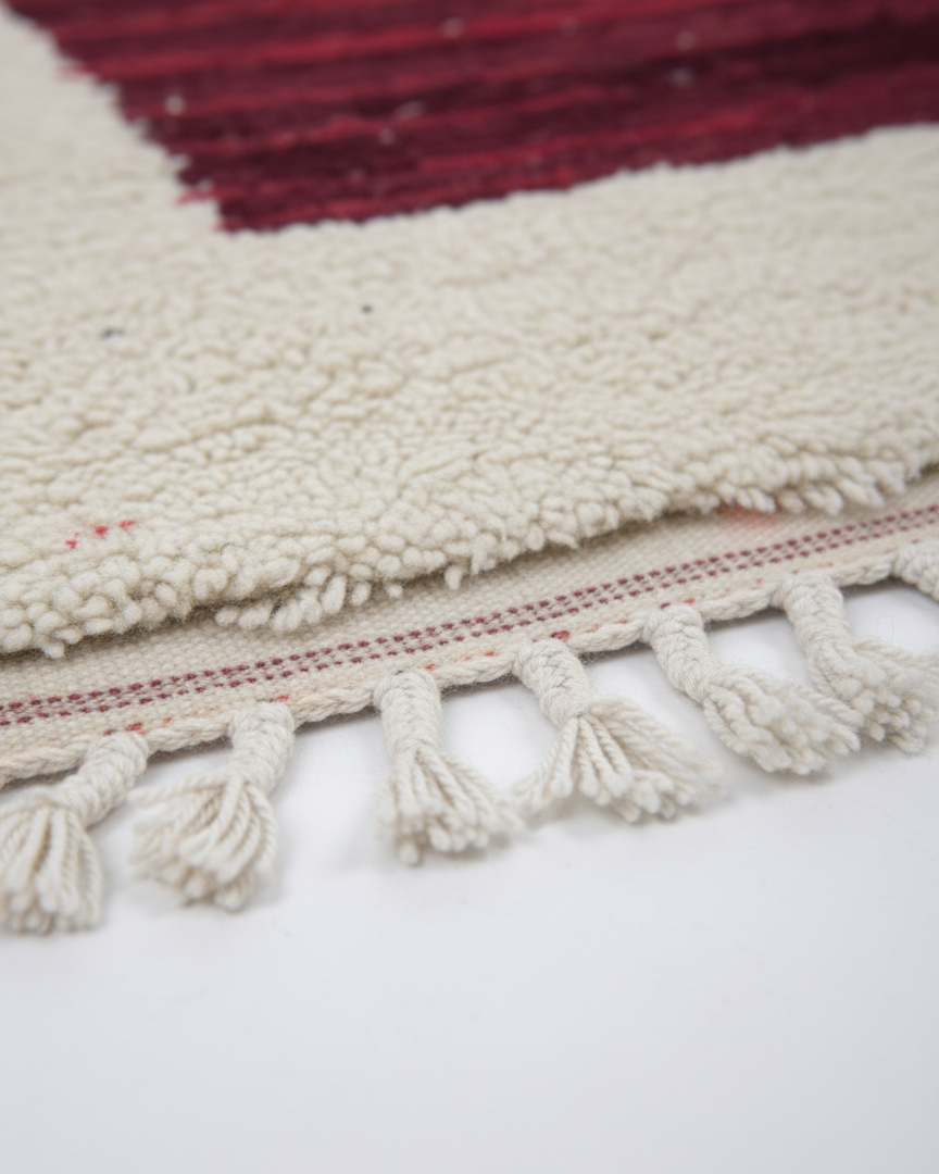 Handwoven Orange/Red Area Rug – Moroccan Luxury Berber Rug 6.5’ × 8.2’ (182 × 250 cm) | Medium-Pile Wool Rug, Orange Room Rug | Desert Sunset Design