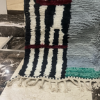Handcrafted Moroccan Berber Rug – Vibrant Blue & Grey Abstract | 5’ × 7’ (150 × 215 cm) | Modern Boho Statement Rug