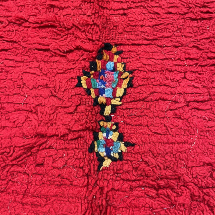Vintage Moroccan Rug - Hand woven Wool Berber Rug – Royal Red Carpet with Subtle Berber Touch | 10.2 x 4.3 ft (3.1 x 1.3 m) | Luxury Boho Hallway, Living Room & Bedroom Rug