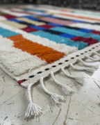 Handcrafted Moroccan Berber Rug – Cream Base with Multicolor Abstract Design | 6’ × 9’ (180 × 280 cm) | Plush Wool