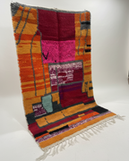 Handcrafted Moroccan Berber Rug – Abstract Color Block Design | 5’ × 8’ (150 × 240 cm) | Vibrant Modern Boho Statement