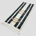 Handcrafted Moroccan-Style Runner Rug – Modern Boho Striped Design | 4.9’ × 2.1’ (150 × 65 cm) | Plush Wool Accent Rug