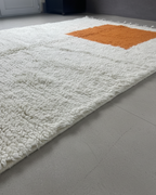Handcrafted Moroccan Beni Ourain Rug – Minimalist Abstract Design | 4.9’ × 8.2’ (150 × 250 cm) | Modern Boho Statement