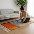 Handcrafted Moroccan Berber Runner Rug – Abstract Geometric Design | 2’ × 5’ (65 × 150 cm) | Plush Wool Accent Rug
