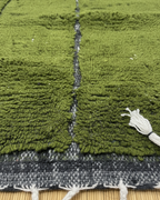Handmade Green Area Rug, Moroccan Wool Carpet – Natural Warm Rug for Living Room & Bedroom Carpet | 3 x 2.4 m (9.8 x 7.8 ft)