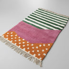 Modern Handmade Moroccan Luxury Rug – Large /area Rug 10.5 x 7.2 ft (3.2 x 2.2 m) | Green, Pink & Orange Wool Area Carpet for Living Room or Bedroom